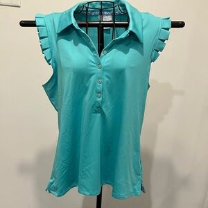 Sigrid Olsen Aqua Sleeveless Blouse